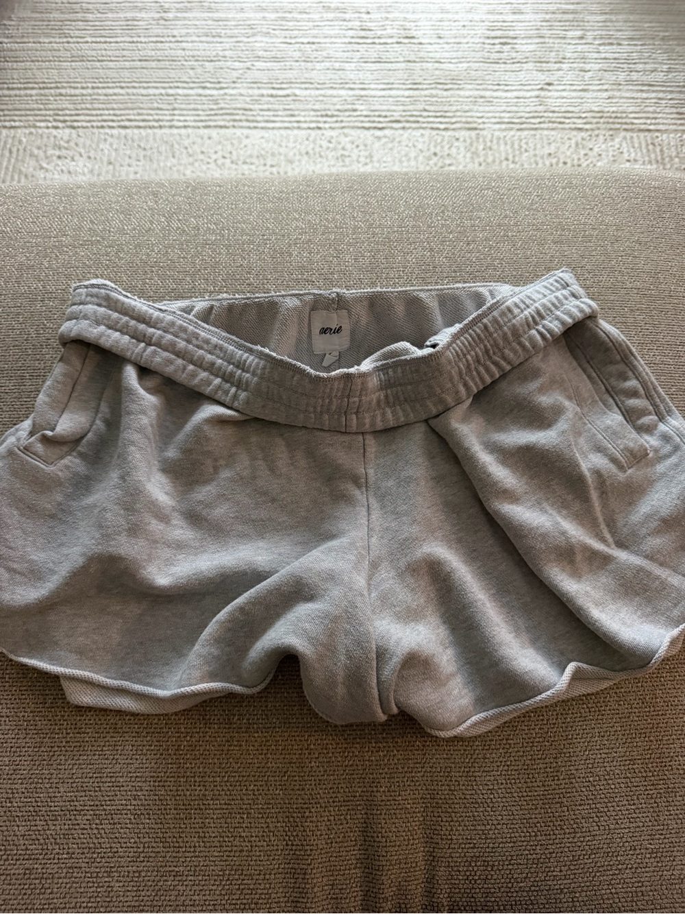 aerie Heather Gray Terry Athletic Lounge Shorts